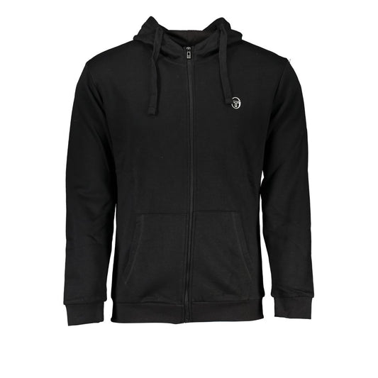Sergio Tacchini Black Cotton Men's Hooded Sweater