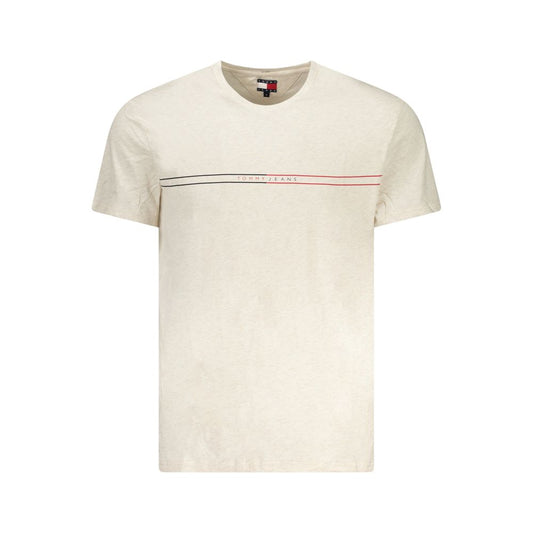 Tommy Hilfiger Beige Cotton Men T-Shirt