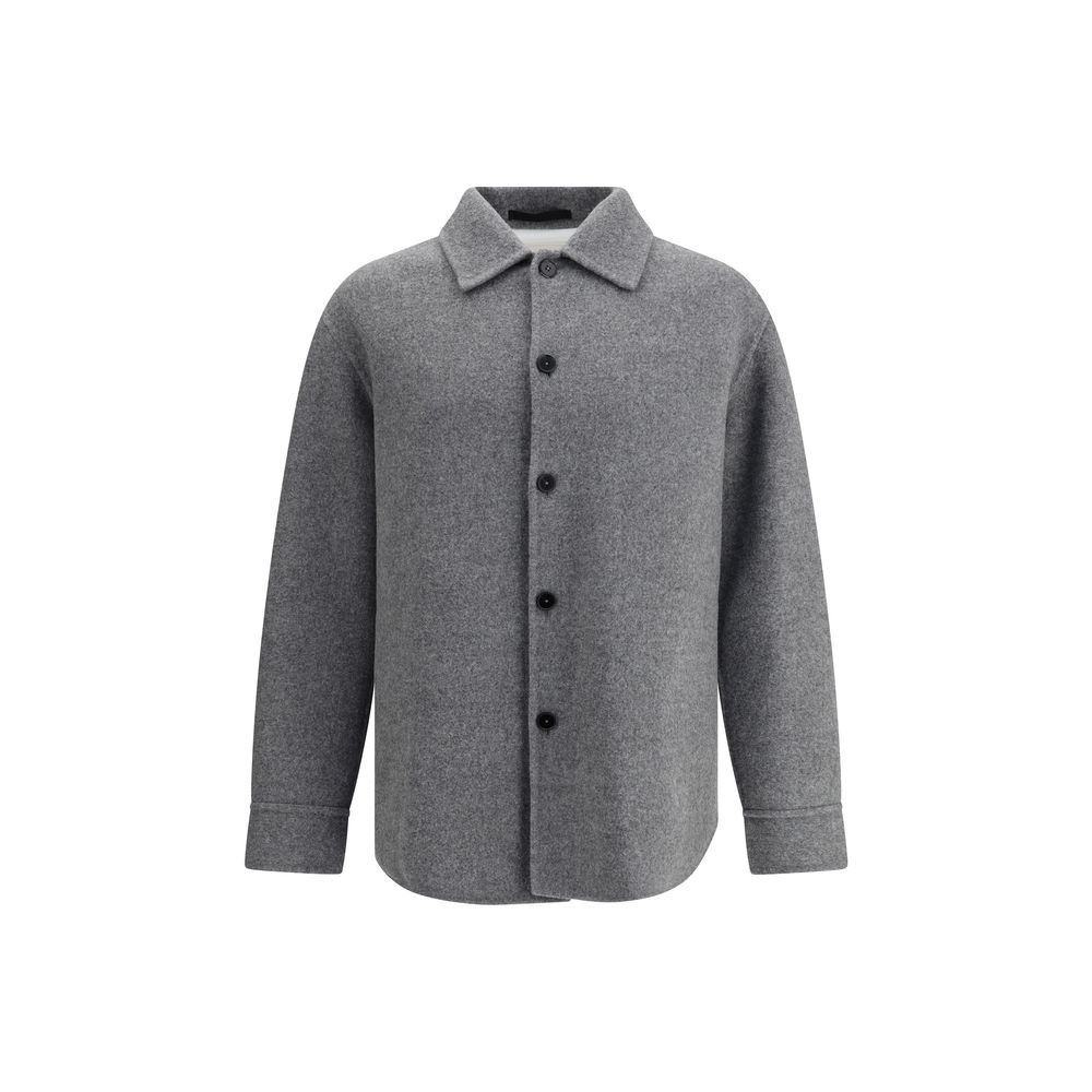 Jil Sander Gray Fleece Wool Coat