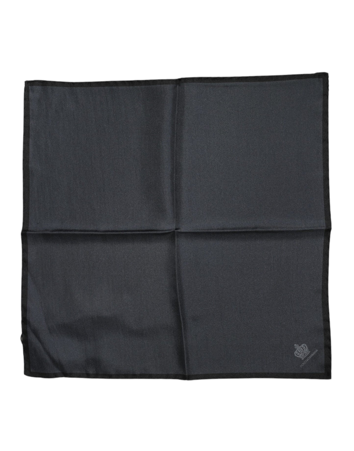 Dolce & Gabbana Dark Gray DG Crown Silk Square Foulard Scarf