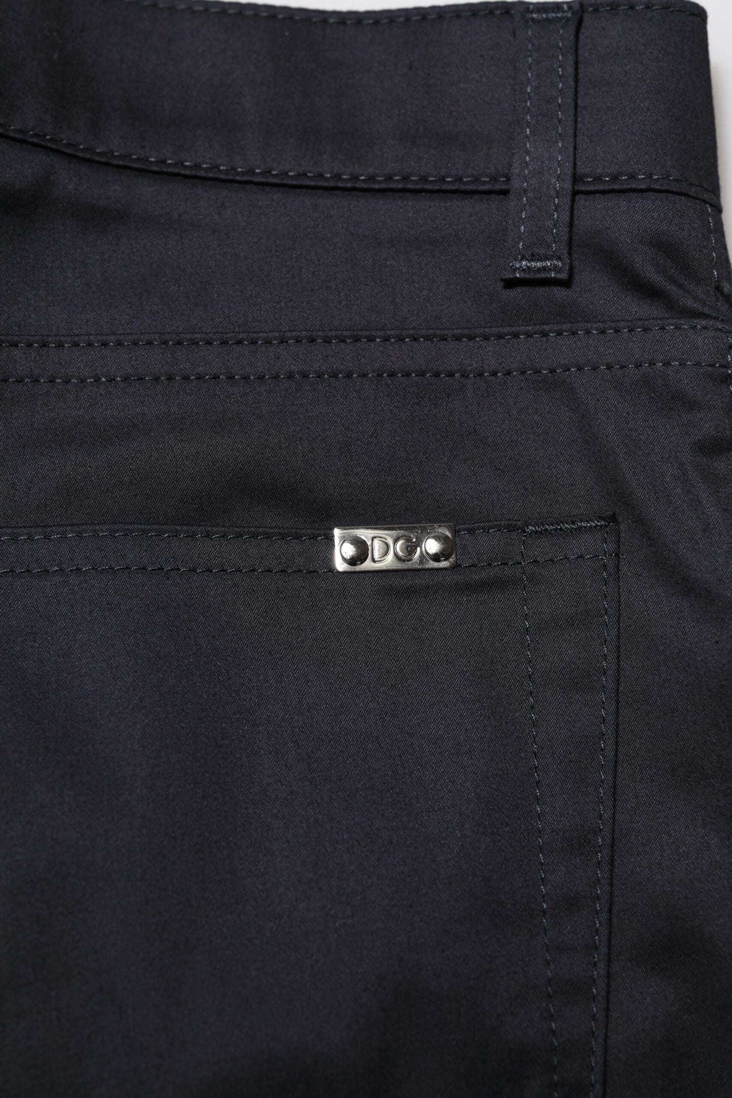 Dolce & Gabbana Black Cotton Skinny Mid Waist Pants