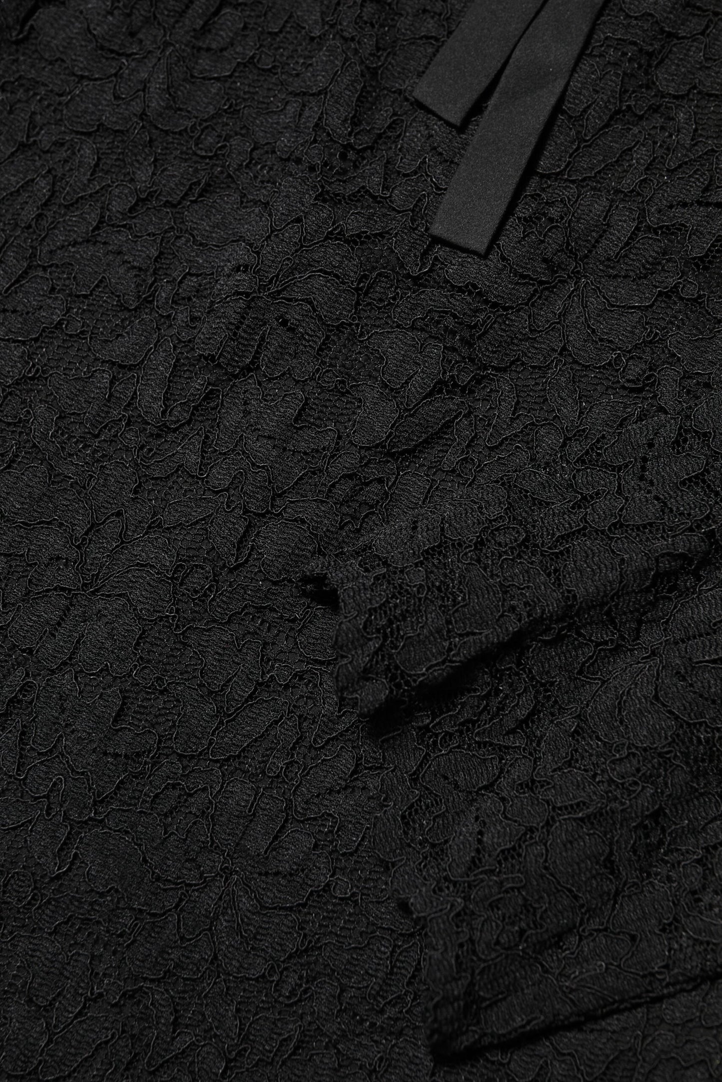 Dolce & Gabbana Black Nylon Lace Long Sleeve Blouse Top