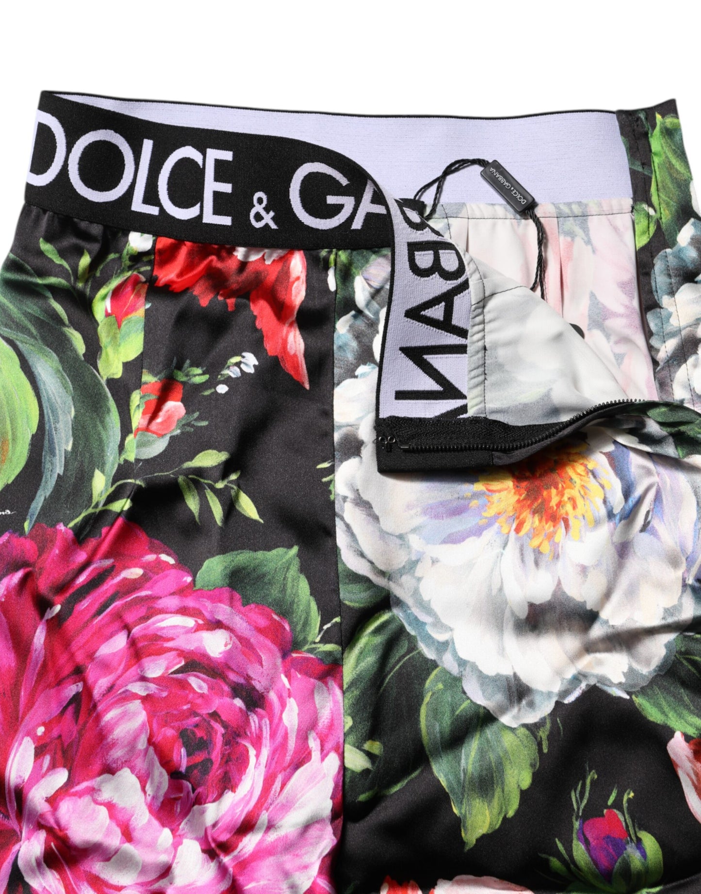 Dolce & Gabbana Multicolor Floral Legging Stretch Waist Pants