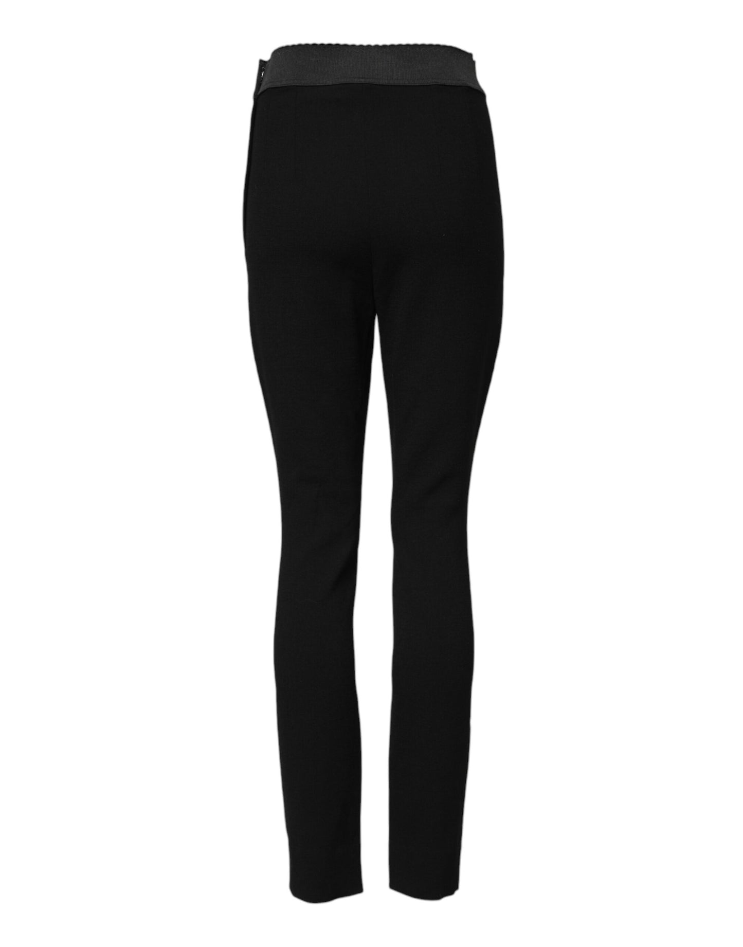 Dolce & Gabbana Black Wool Leggings Stretch Pants