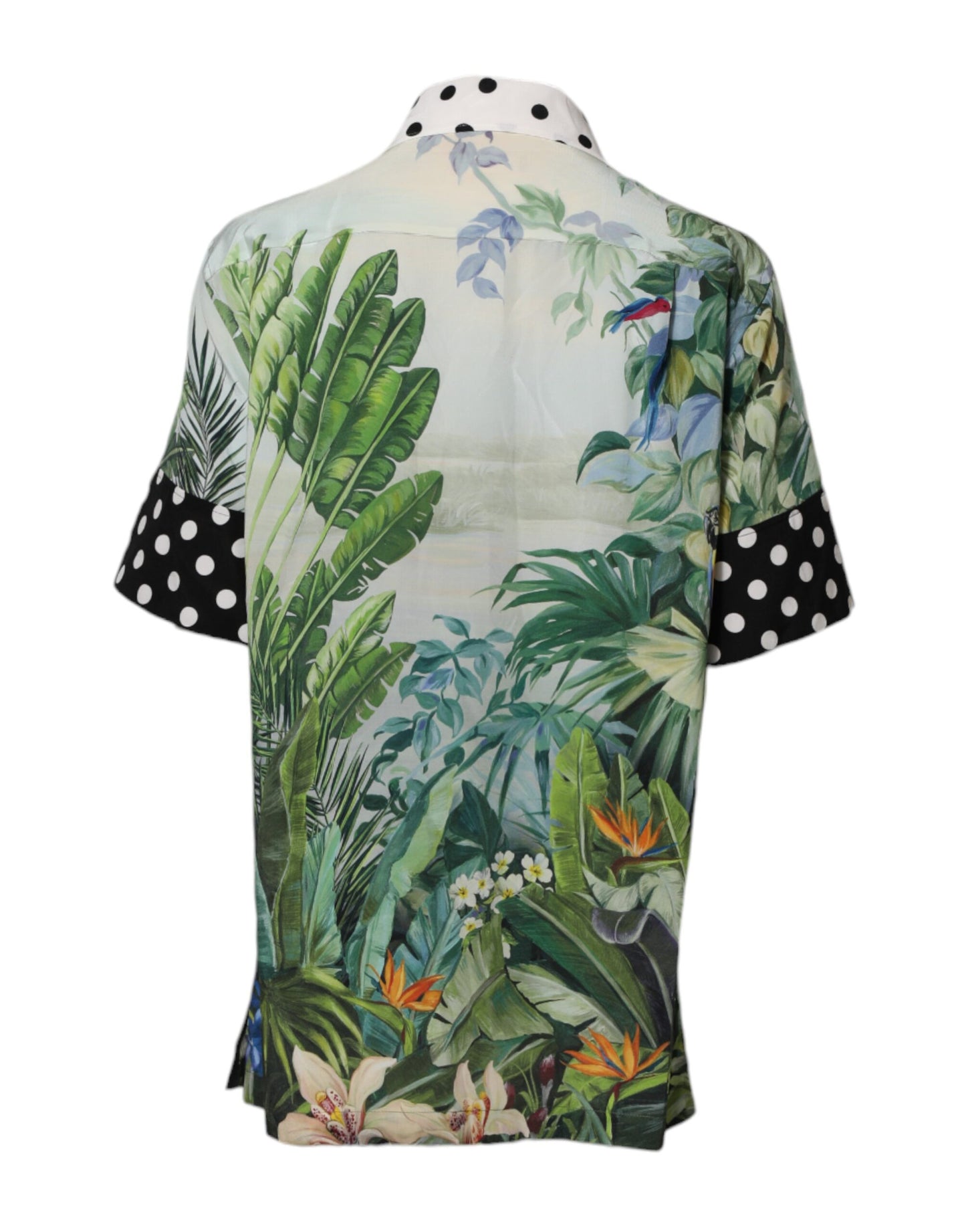 Dolce & Gabbana Multicolor Printed Silk Collared Shirt Top