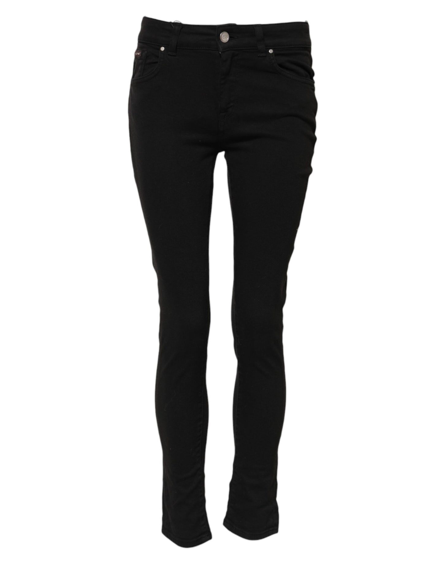 Dolce & Gabbana Black Cotton Skinny Mid Waist Denim Jeans