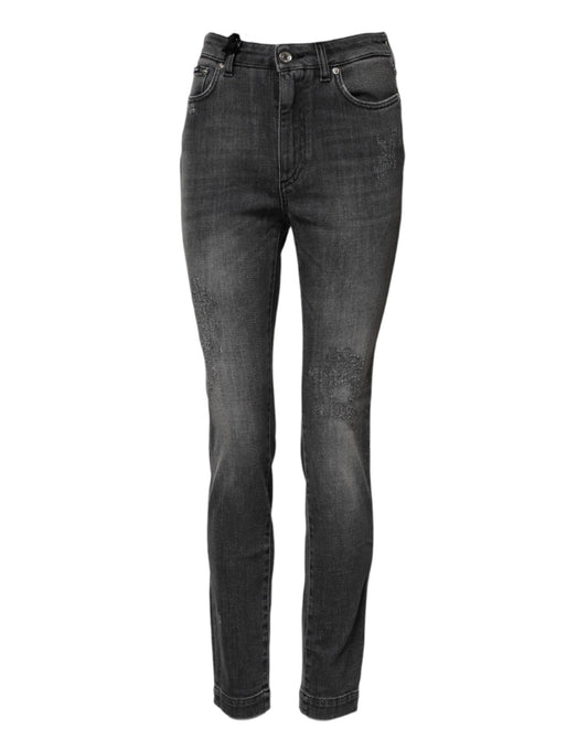 Dolce & Gabbana Dark Gray AUDREY Cotton Skinny Denim Jeans