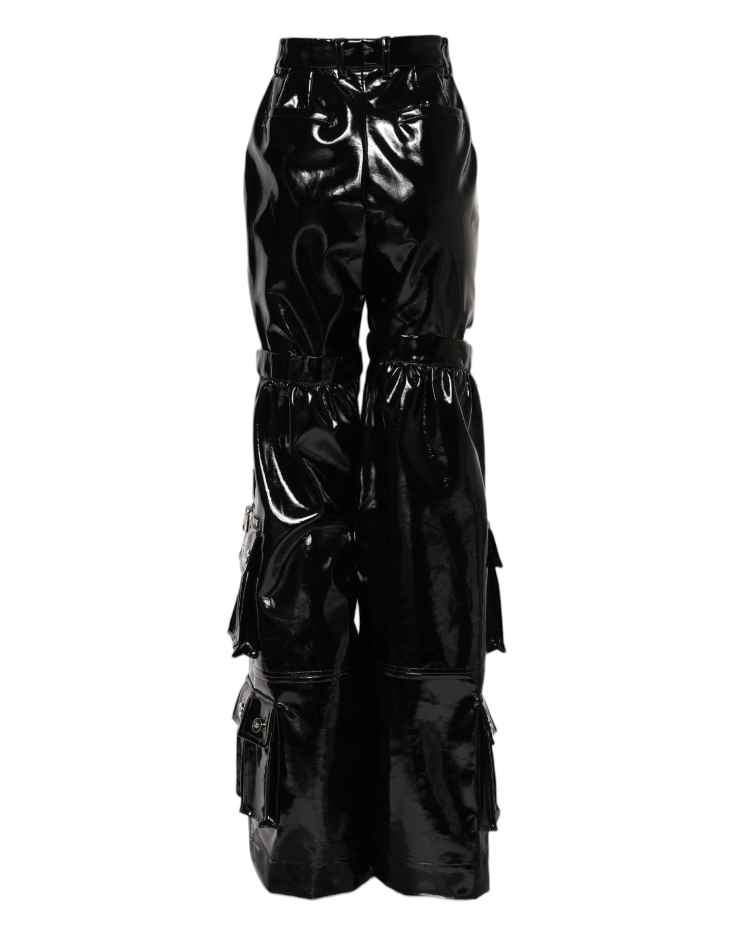 Dolce & Gabbana Black High Waist Cargo Bootcut Pants