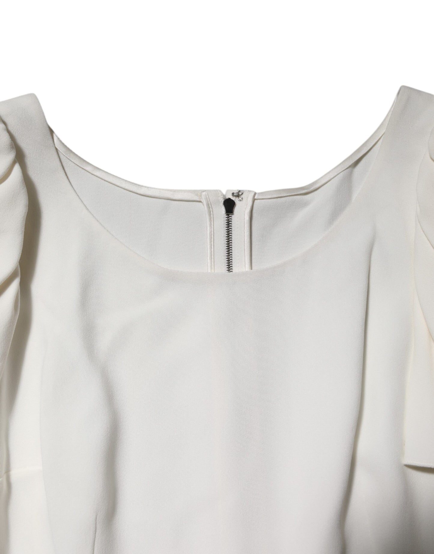 Dolce & Gabbana White Round Neck Short Sleeves Blouse Top