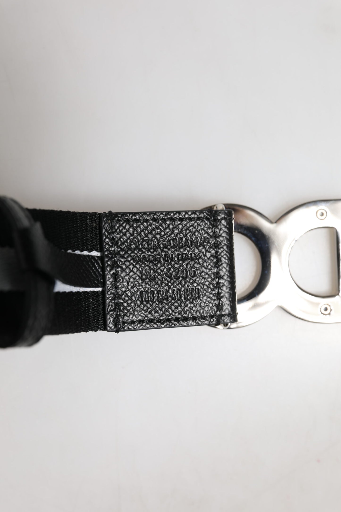 Dolce & Gabbana Black Cotton Metal DG Logo Gold Buckle Belt