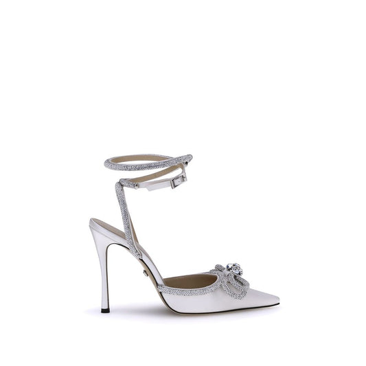 MACH & MACH White Silk High Heel Pumps