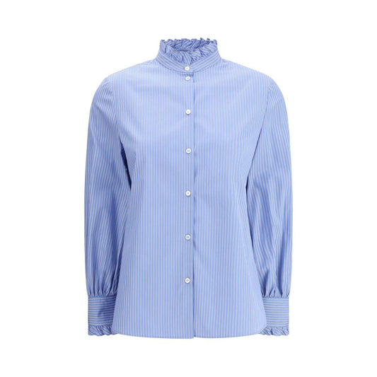 Valentino Blue Cotton Pattern Shirt