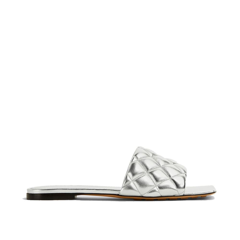 Bottega Veneta Silver Calfskin Slippers