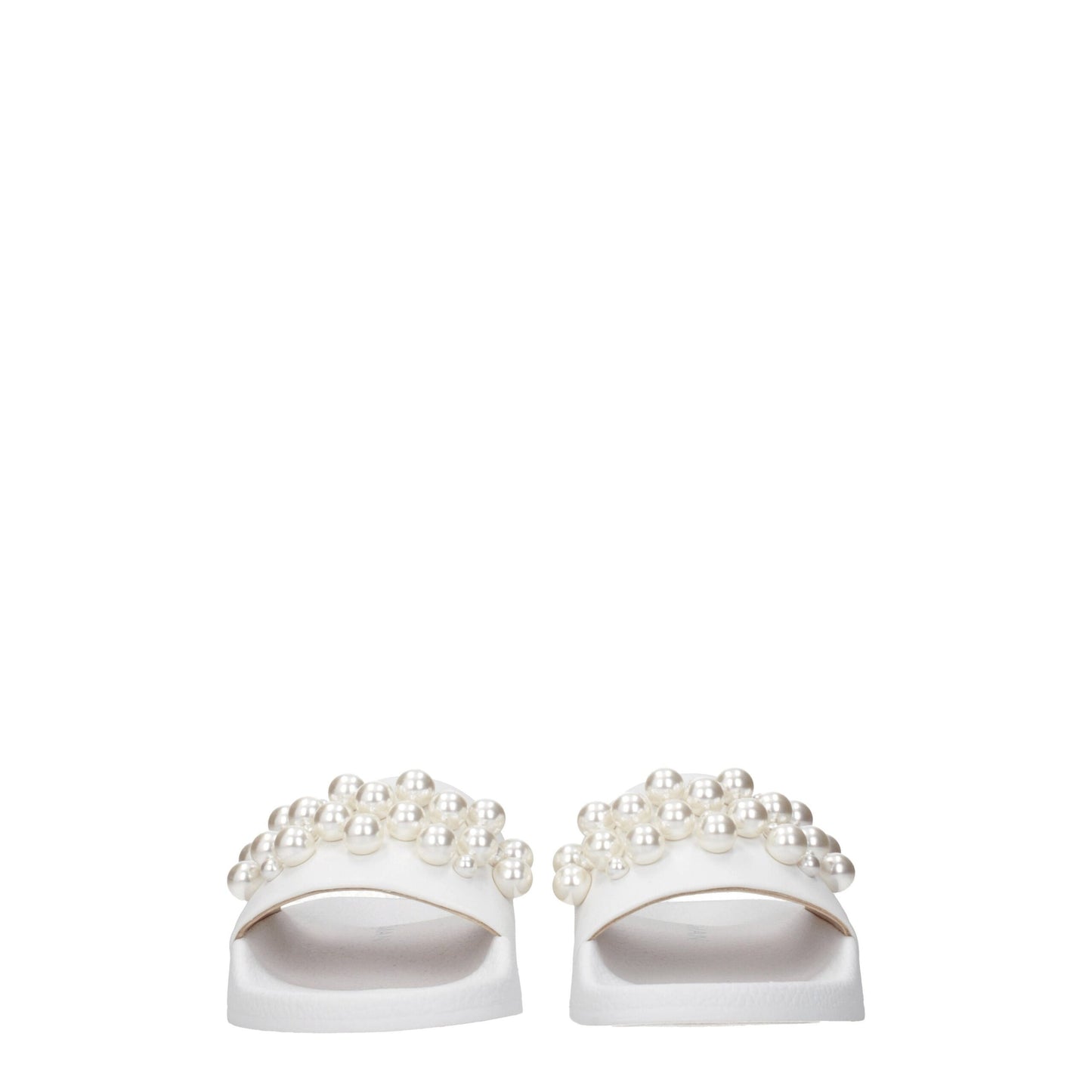 Stuart Weitzman White Leather Slippers