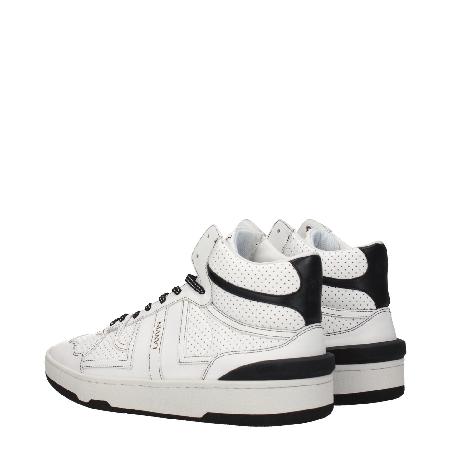 Lanvin White Leather High Top Sneakers