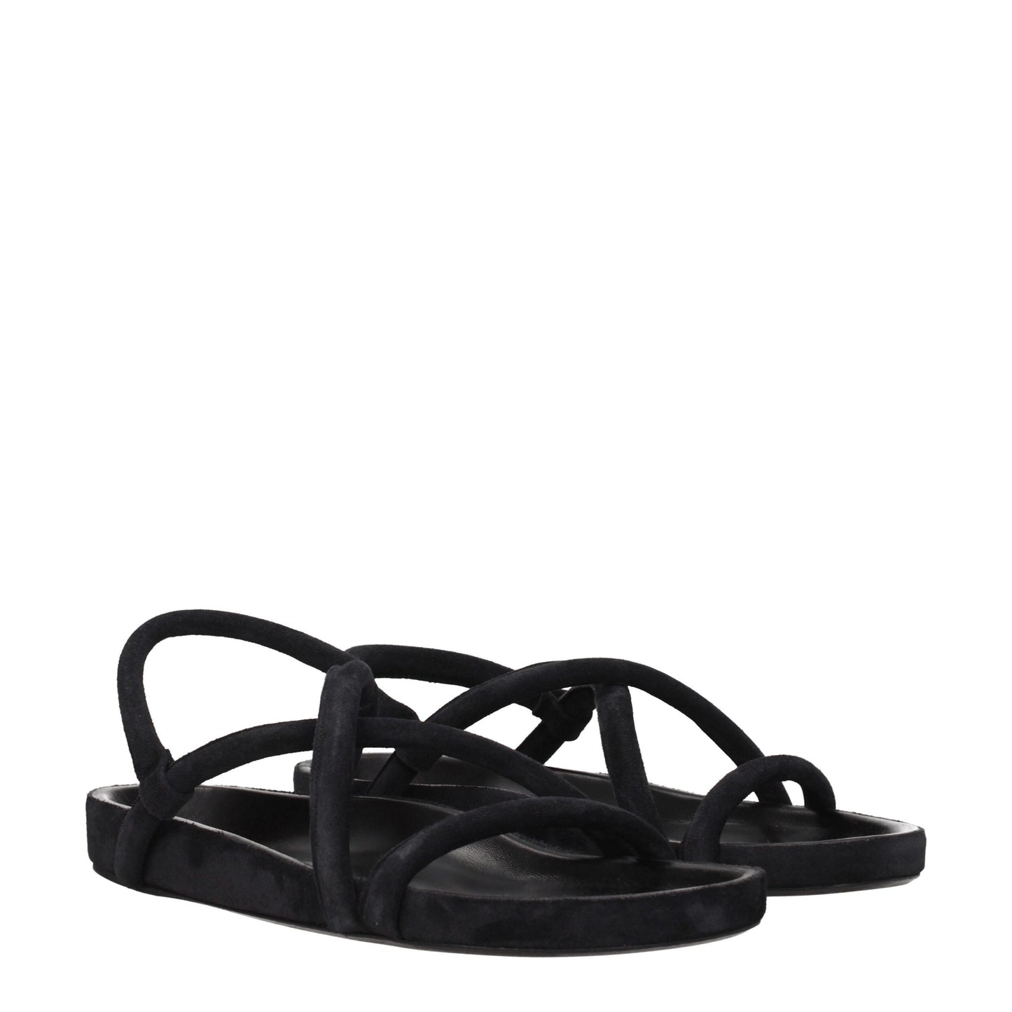 Isabel Marant Black Leather Flat Sandals