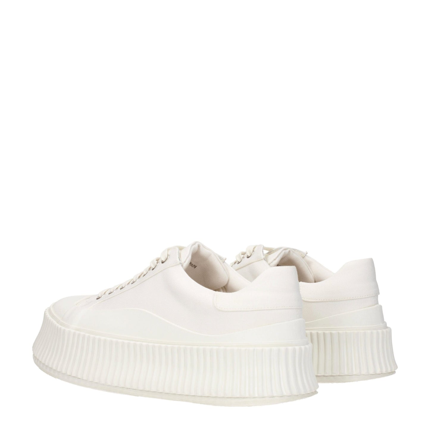 Jil Sander White Fabric Platform Sneakers