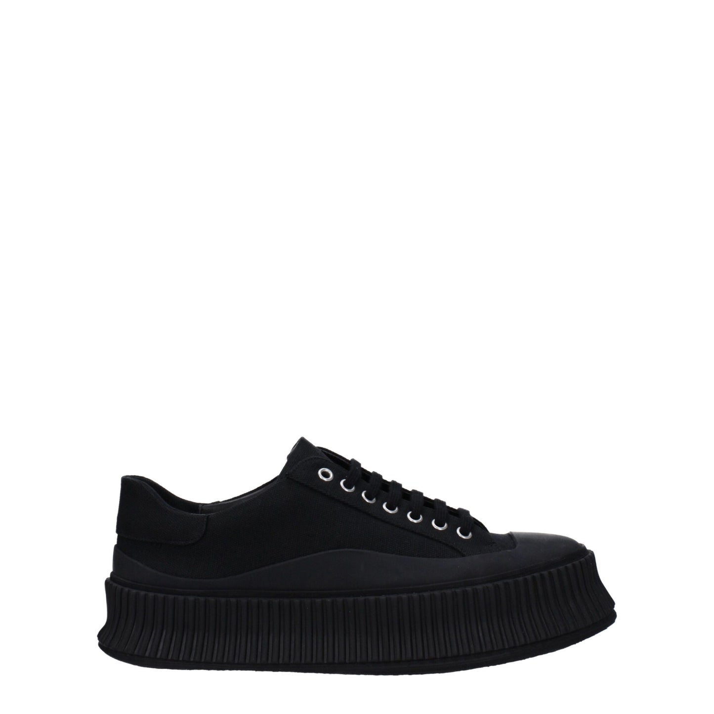 Jil Sander Black Fabric Platform Sneakers