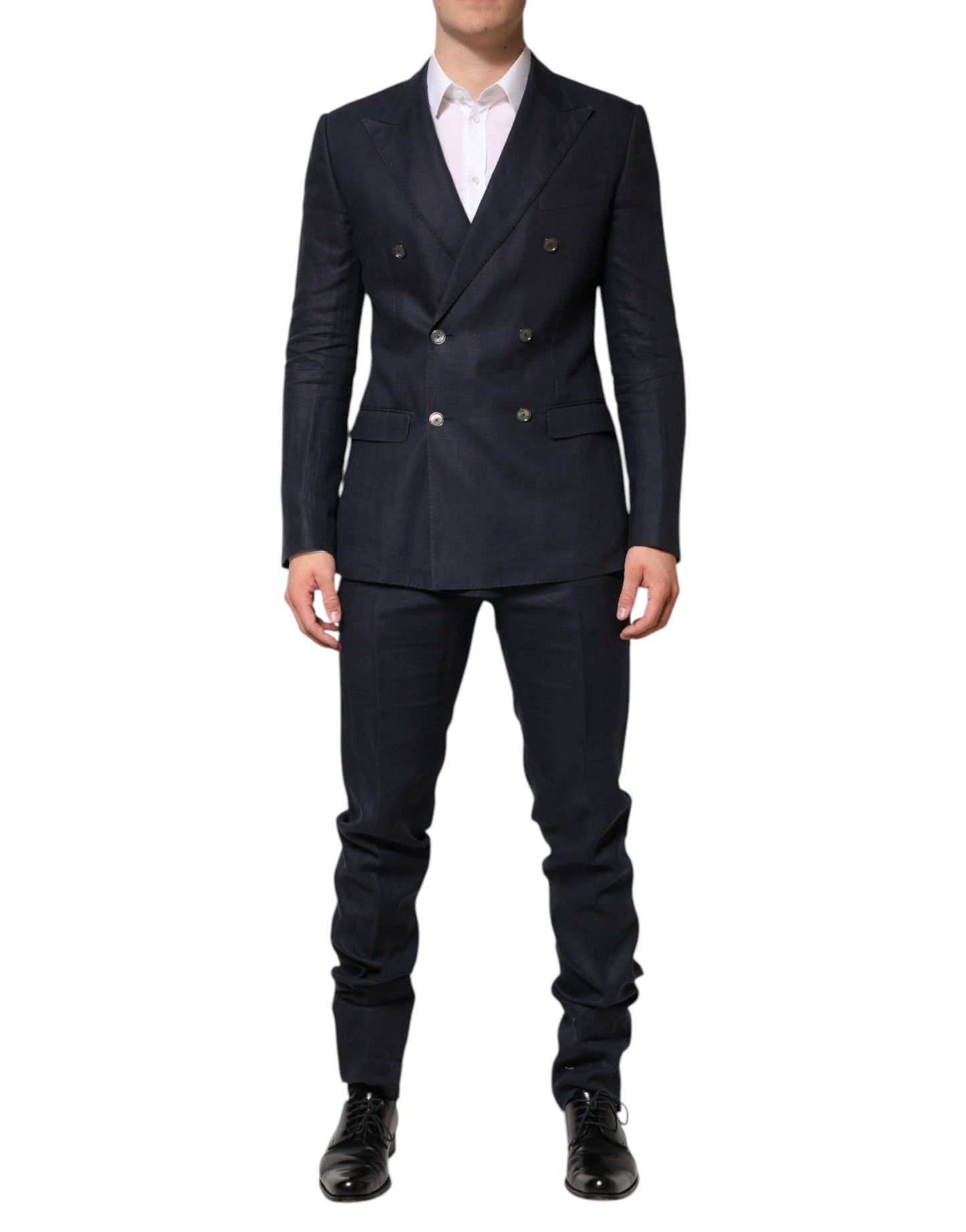 Dolce & Gabbana Dark Blue Double Breasted 2 Piece Suit