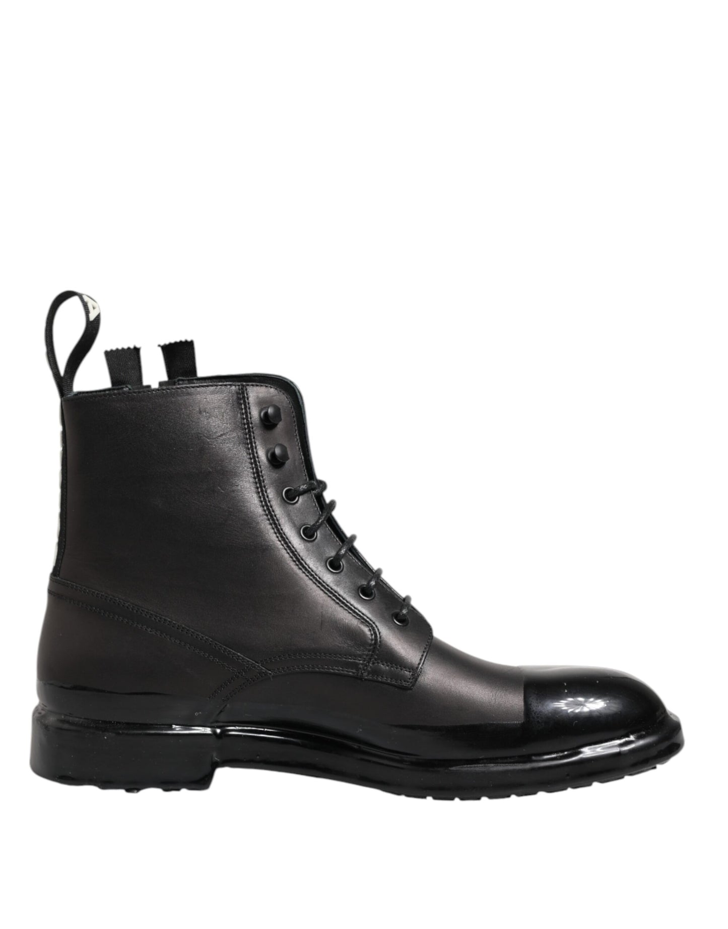 Dolce & Gabbana Brown Black Lace Up Mid Calf Men Boots Shoes