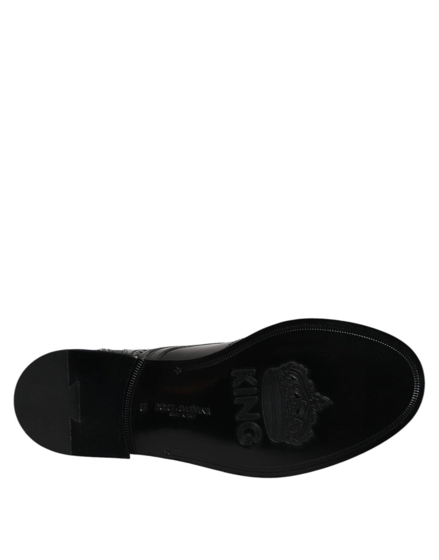 Dolce & Gabbana Black Leather Lace Up Mid Calf Boots Shoes