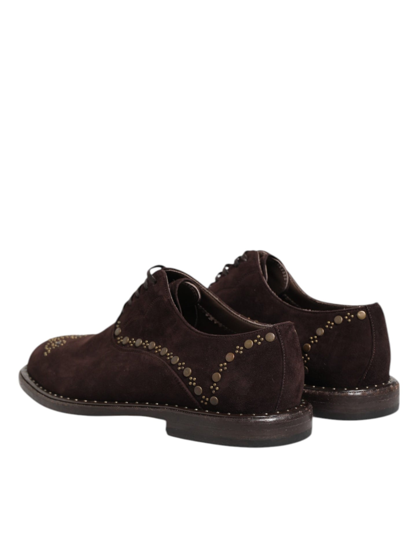 Dolce & Gabbana Brown Velvet Lace Up Oxford Dress Shoes