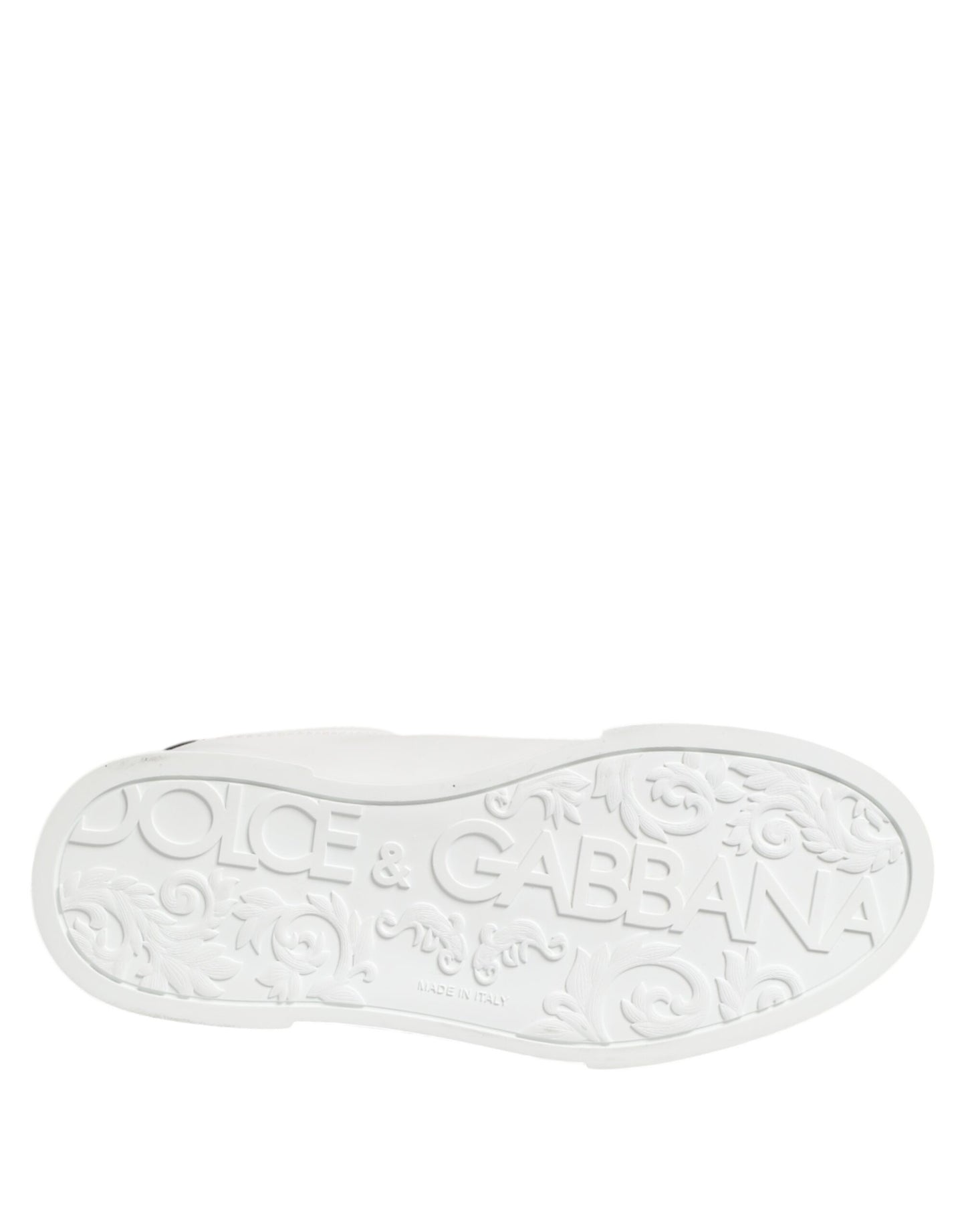 Dolce & Gabbana White Crown Patch Portofino Men Sneakers Shoes