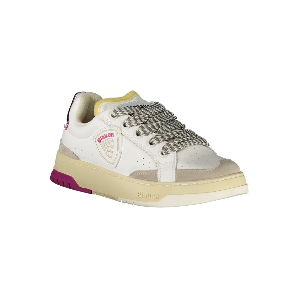 Blauer White Leather Women Sneaker