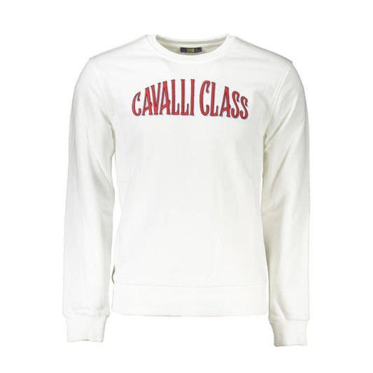 Cavalli Class White Cotton Sweatshirt
