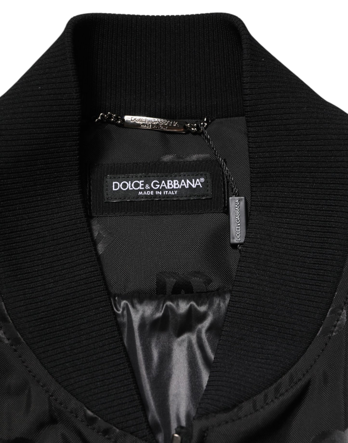 Dolce & Gabbana Black Cargo Windbraker Logo Mania Jacket