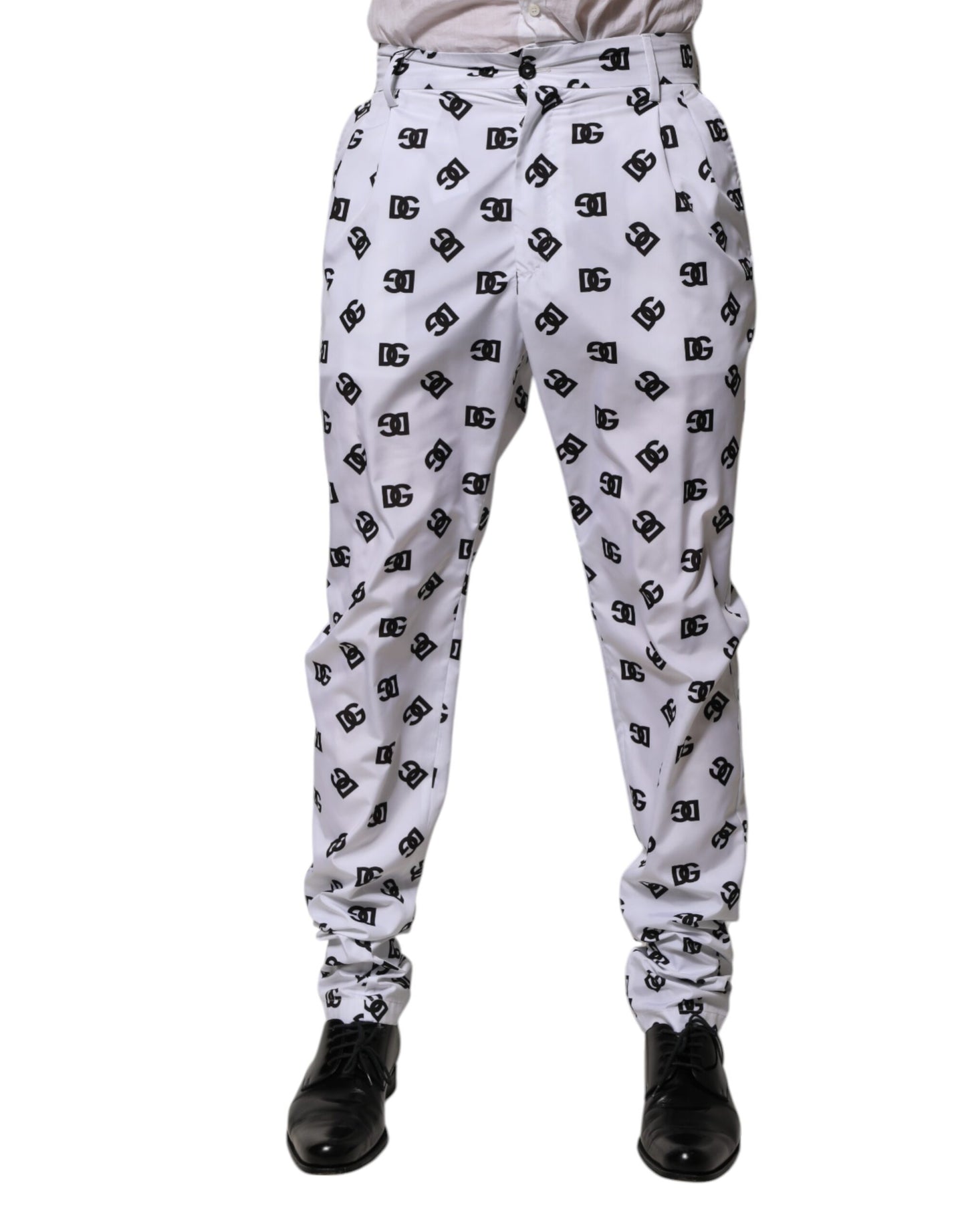 Dolce & Gabbana White Logo Cotton Skinny Denim Trouser Pants