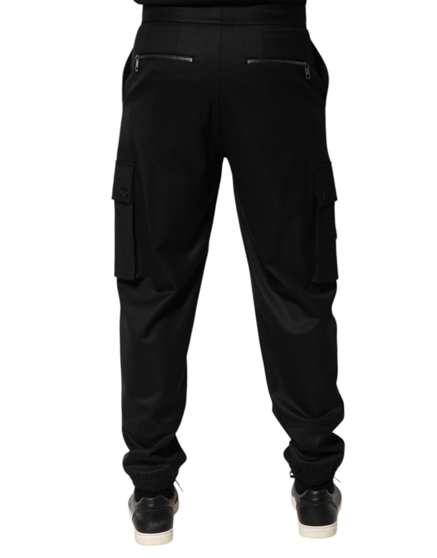 Dolce & Gabbana Solid Black Cargo Jogger Men Sweatpants Pants