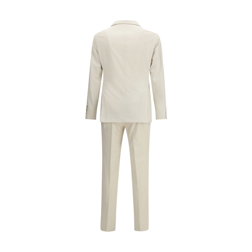 Brunello Cucinelli Cream Cotton Two-Piece Suit