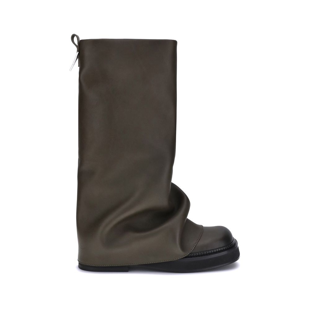 The Attico Brown Calf Leather Bos Taurus Ankle Boots