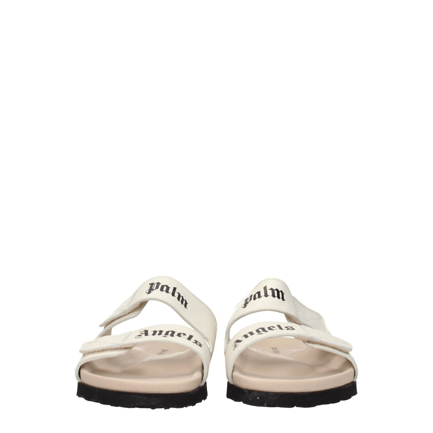 Palm Angels Beige Leather Slippers