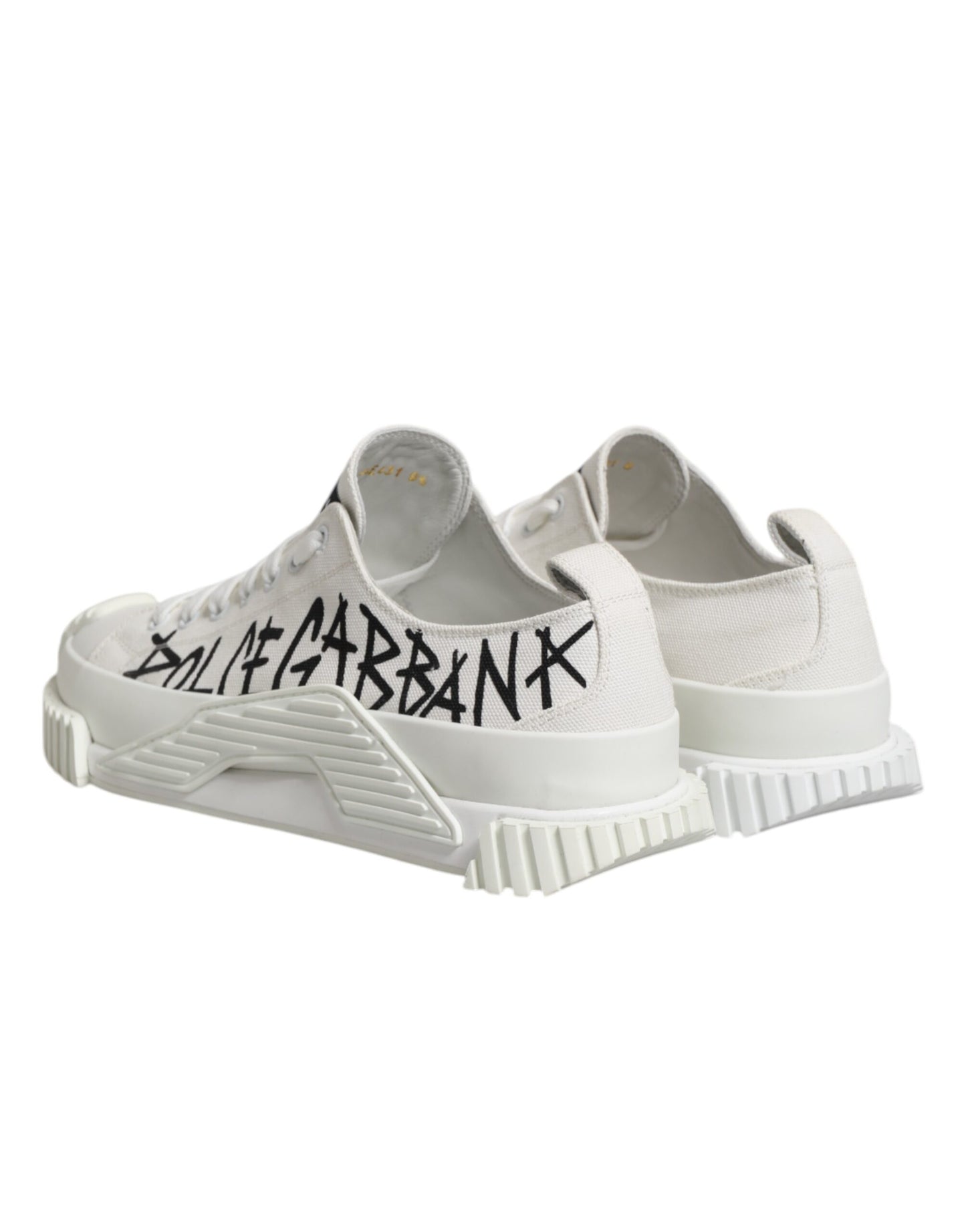 Dolce & Gabbana White Logo Graffiti Low Top Sneakers Shoes