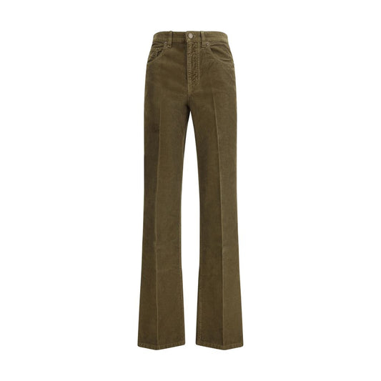 Saint Laurent Bicolor Cotton Casual Pants