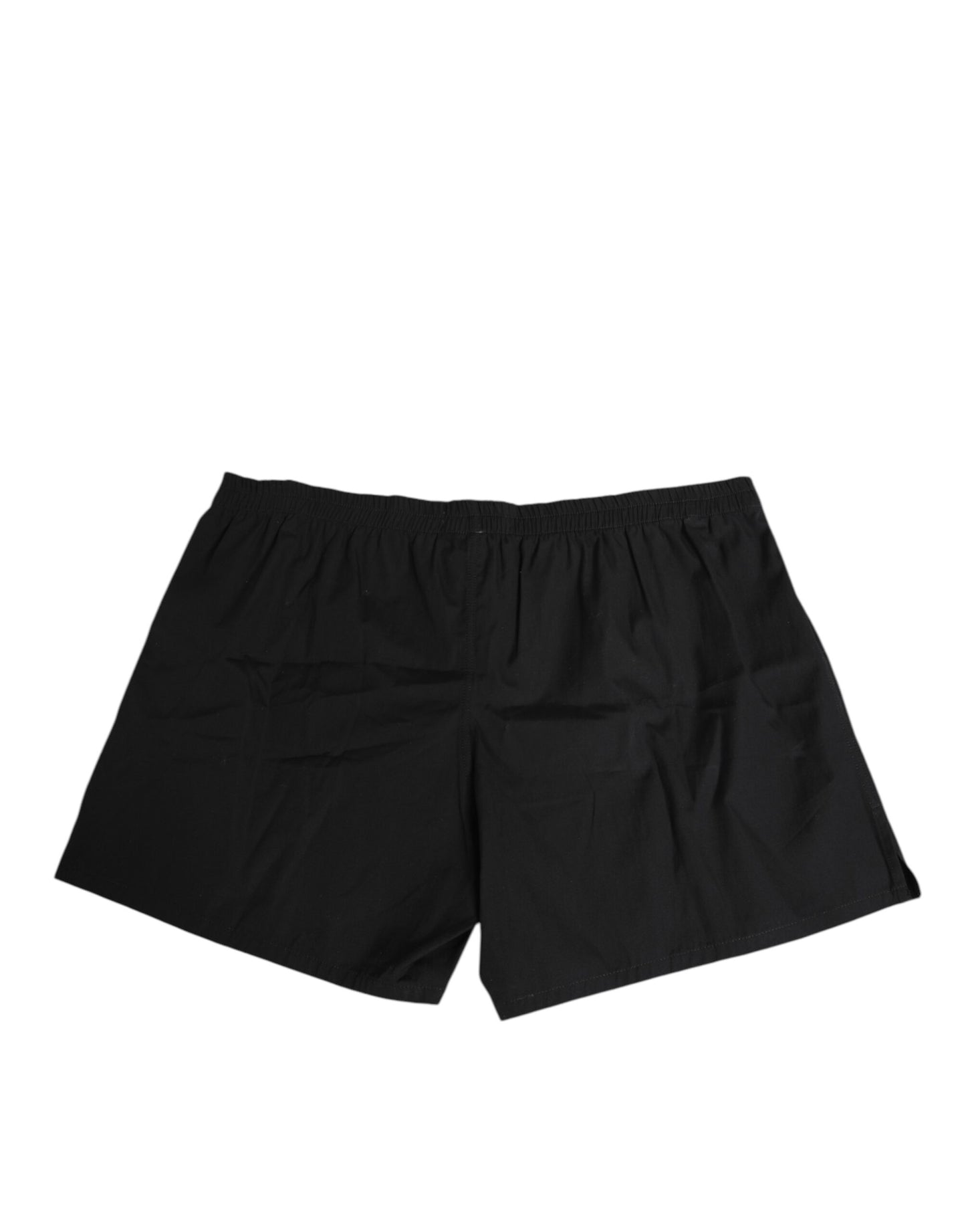 Dolce & Gabbana Black Cotton Elastic Waistband Button Swimwear