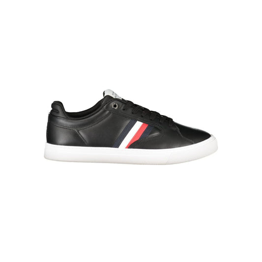 Tommy Hilfiger Black Leather Men Sneaker