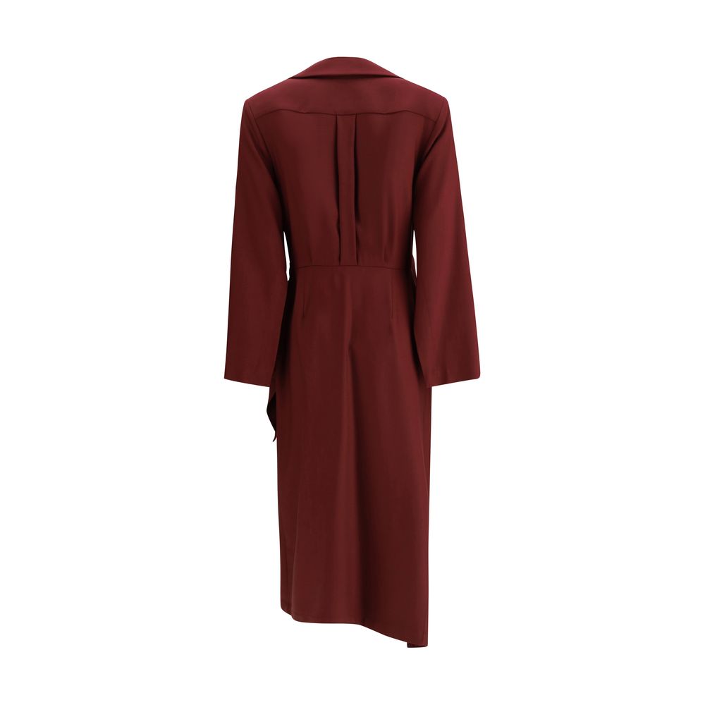 Crida Milano Bordeaux Silk Casual Dress