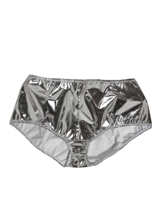 Dolce & Gabbana Silver Metallic High Waist Bikini Bottom Women  Underwear