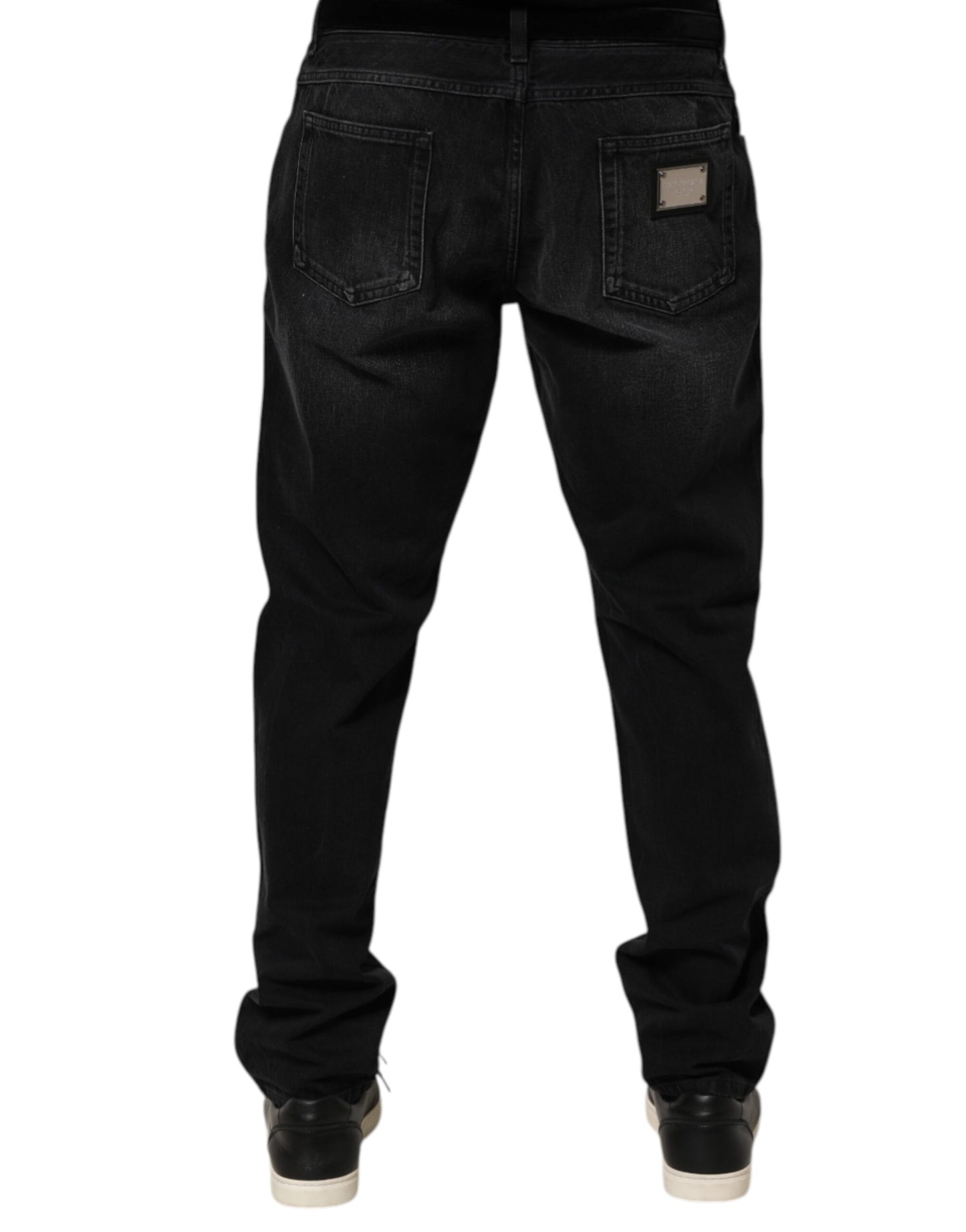 Dolce & Gabbana Black Washed Cotton Skinny Men Denim Jeans