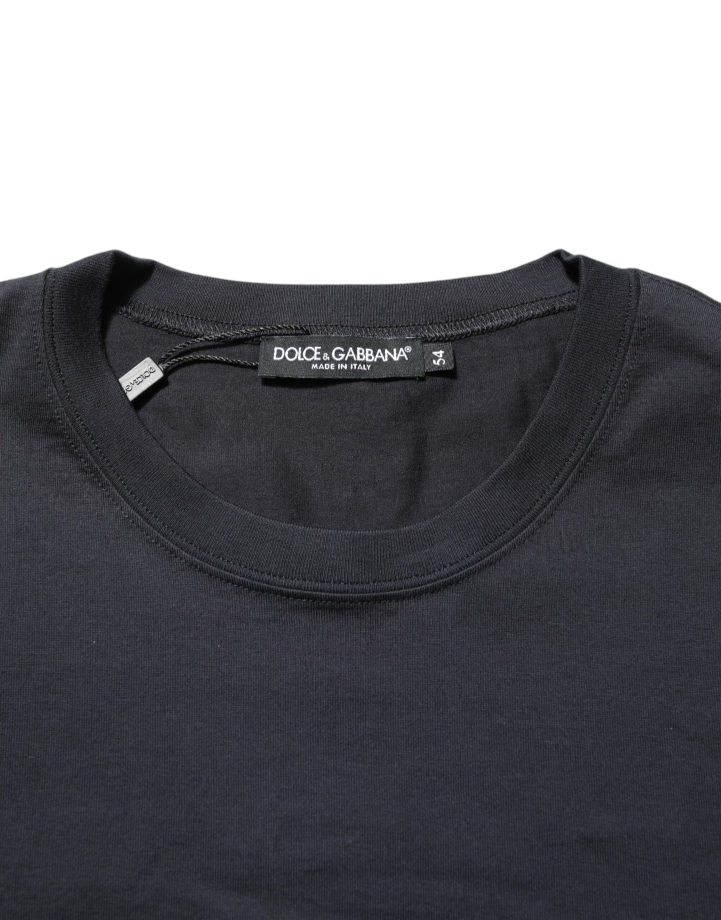 Dolce & Gabbana Black Logo Compass Cotton Crew Neck T-shirt