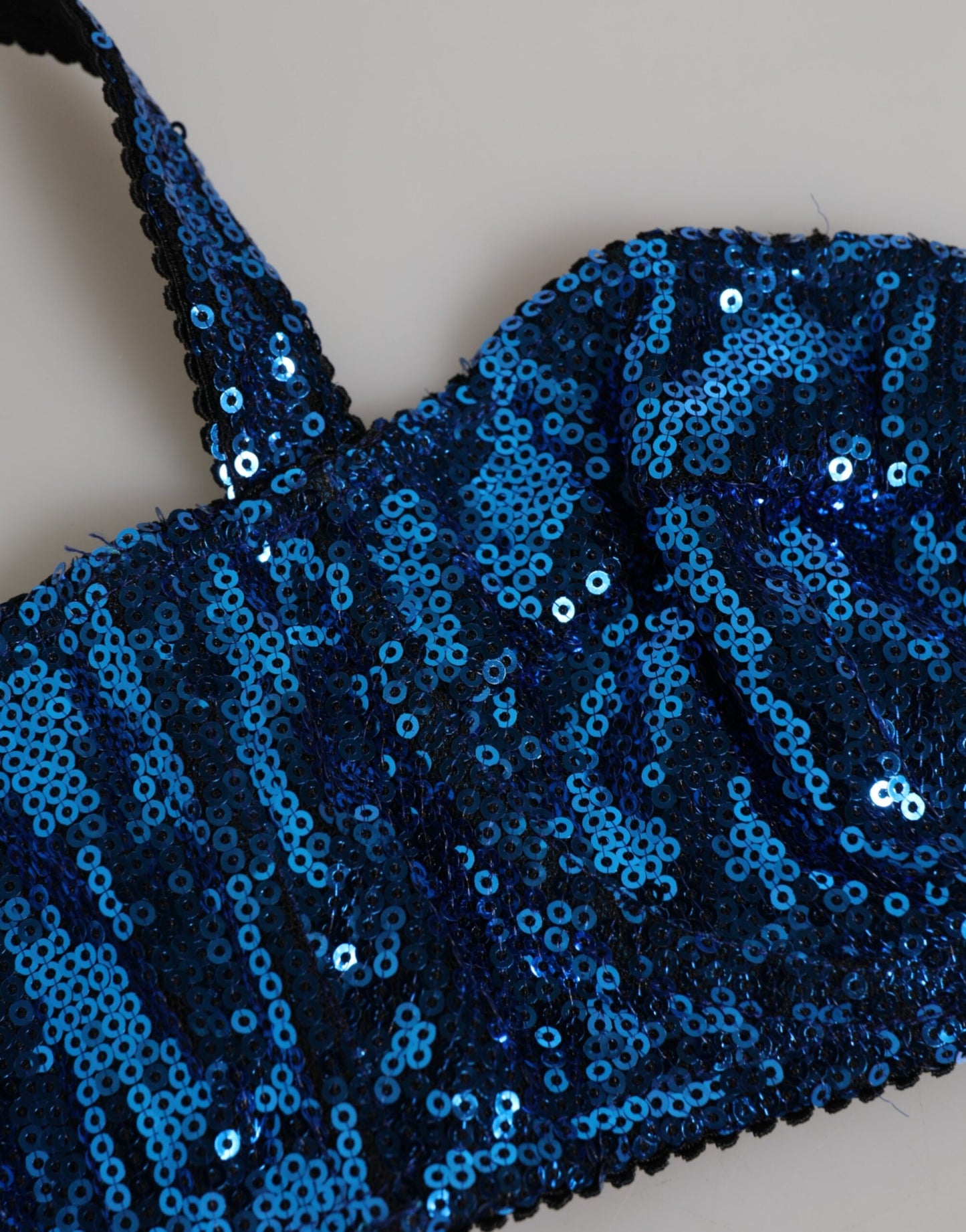 Dolce & Gabbana Blue Sequin Embellished Balconnet Bra Underwear