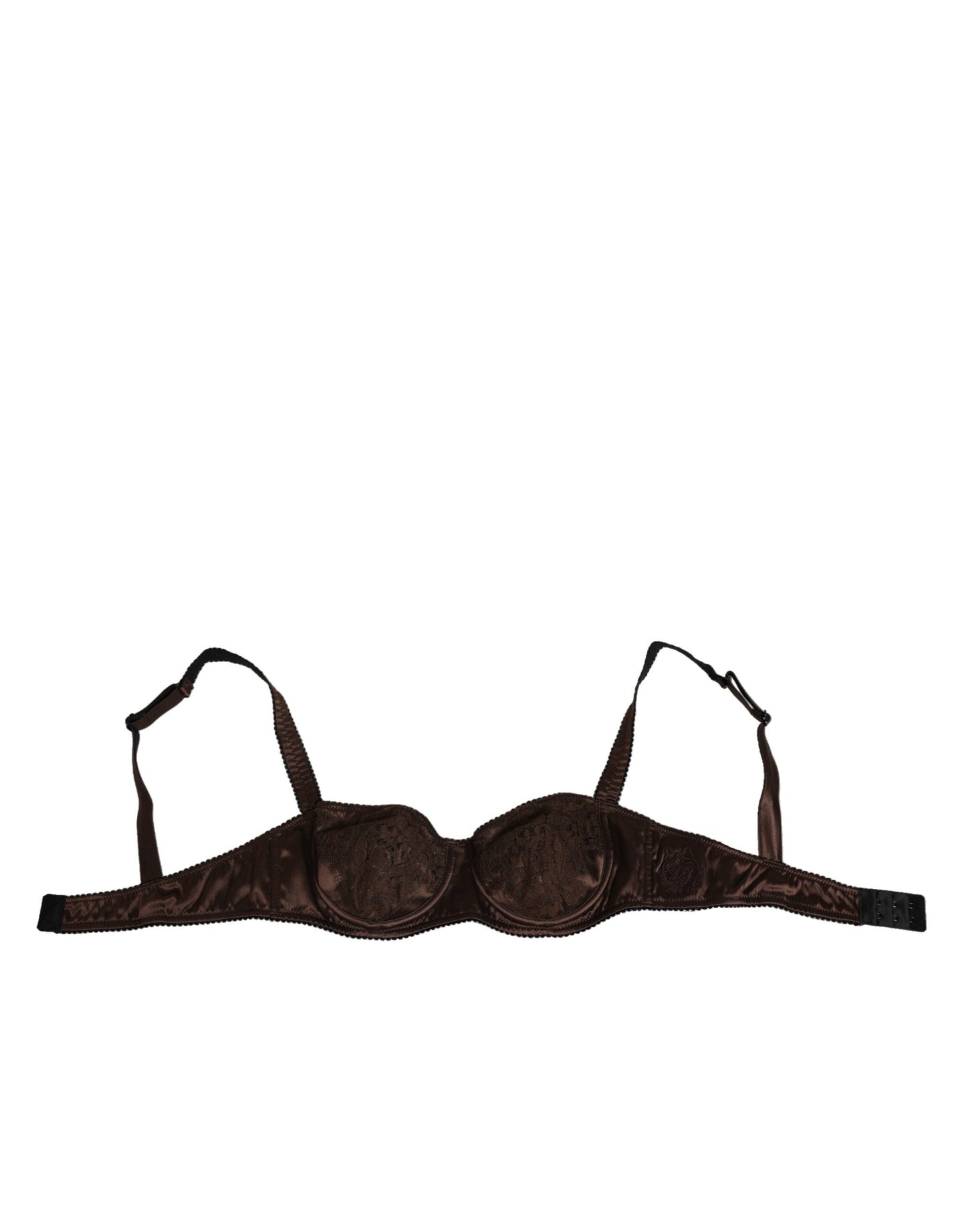 Dolce & Gabbana Brown Silk Underwired Balconette Bra Underwear