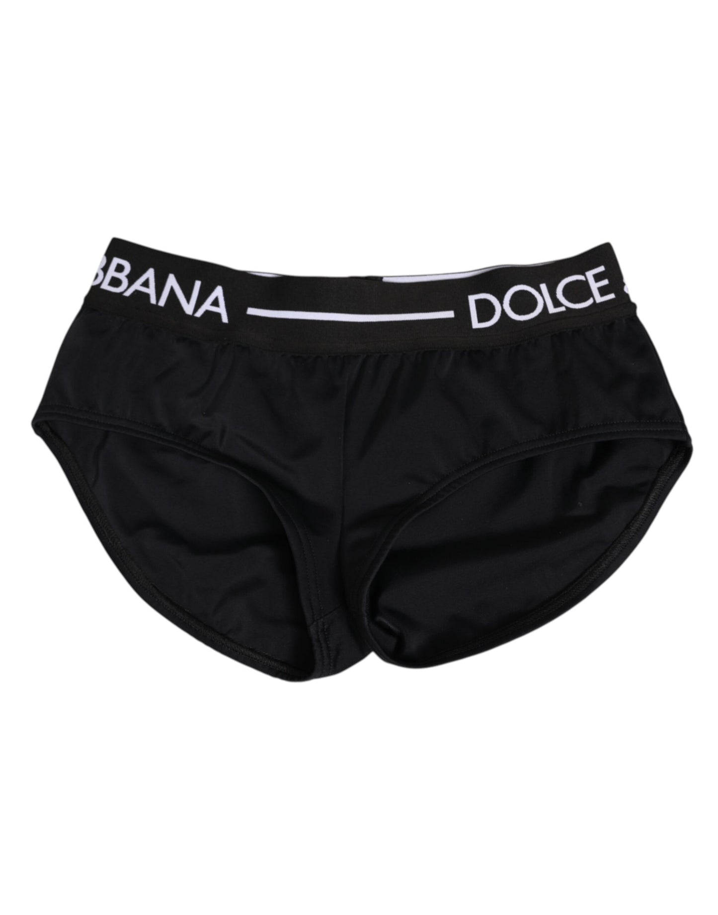 Dolce & Gabbana Black Nylon Logo Waistband Shorts Underwear