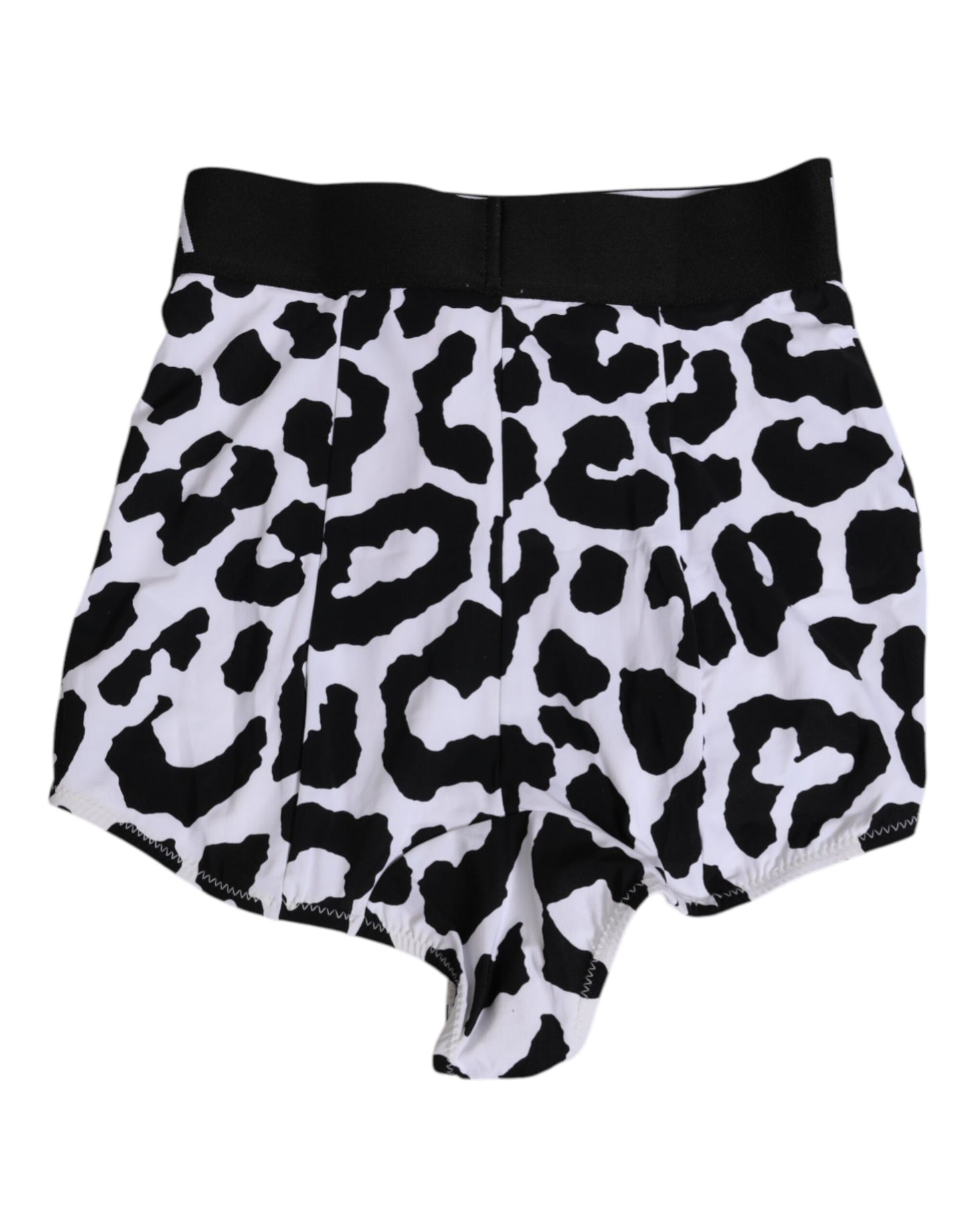 Dolce & Gabbana White Leopard Nylon High Waist Girdle Underwear
