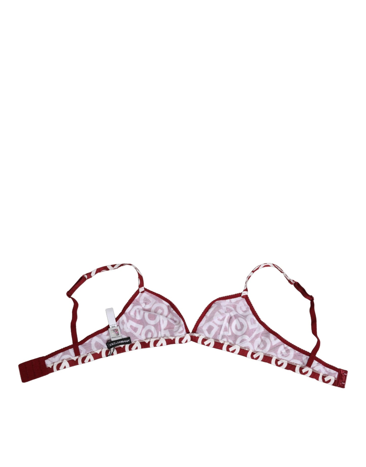 Dolce & Gabbana Red White Logo Mania Soft Cup Bra Underwear