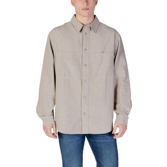 Calvin Klein Jeans Beige Recycled Cotton Shirt