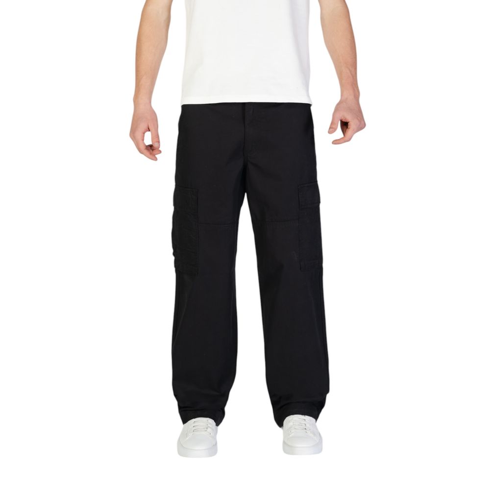 Jack Jones Black Cotton Cargo Pants
